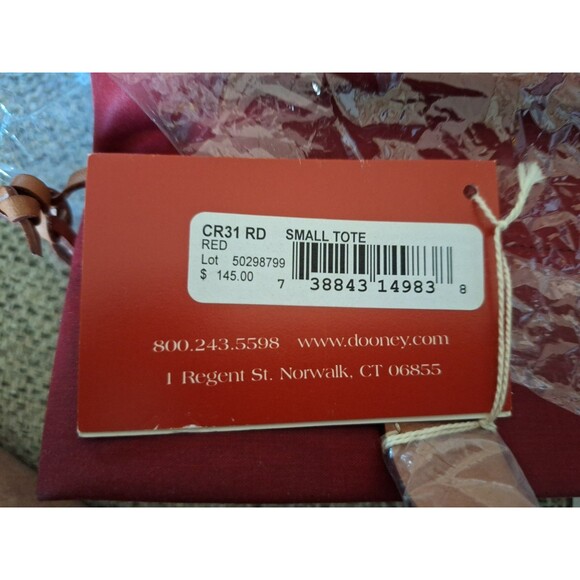 Dooney & Bourke Vintage Authentic Monogrammed Canvas Shoulder Bag RED NEW VTG - Picture 9 of 13